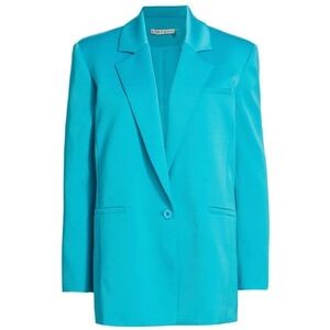 Shan Solid Oversized Blazer (Color: Ocean Floor)